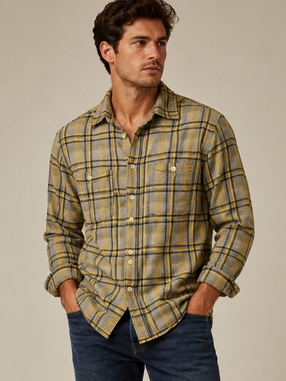 Bonobos Gray and Black Tailored Fit Shirt - Medium